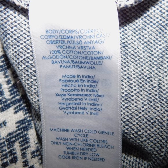 CHAPS womens 2XL White Navy Blue Aztec south west Cowl Neck Pullover Sweater - Picture 5 of 9